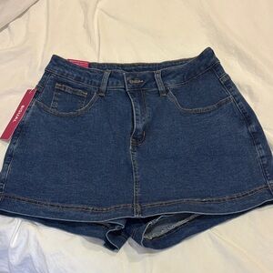 Dark Blue Denim Women’s High-Rise Skort